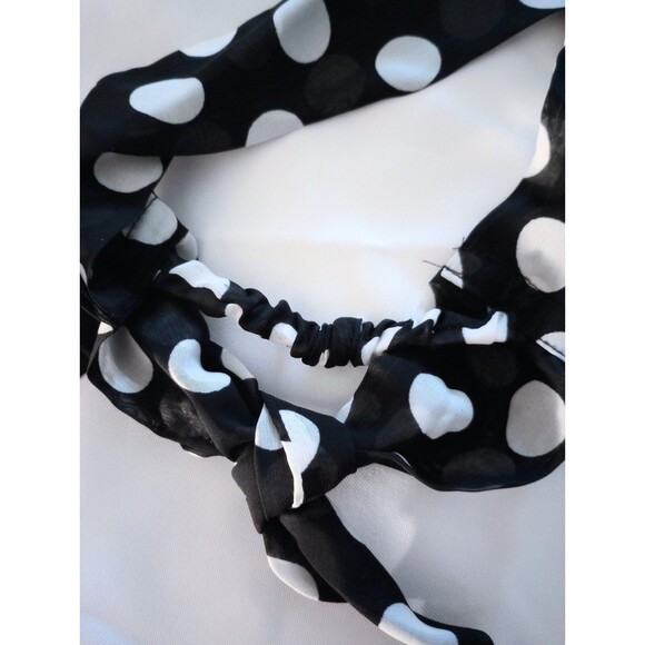 Chiffon Polka Dot Semi-Sheer Fabric Headband Scarf Wrap sz ONE SIZE Teen/Adult - Picture 2 of 5